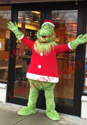 Friendly Christmas Grinch Mascot Costume