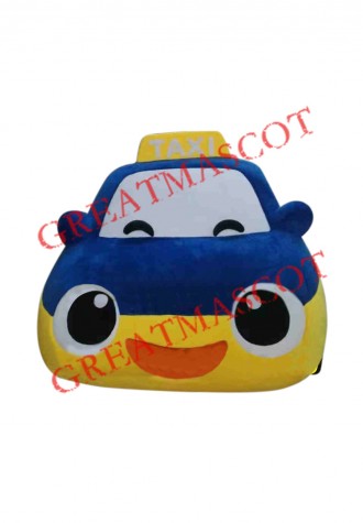 Blue Taxi Car Mascot Costume