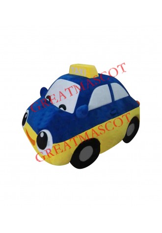Blue Taxi Car Mascot Costume