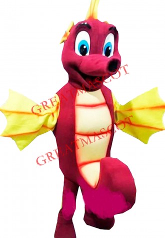 Red Seahorse Mascot Costume