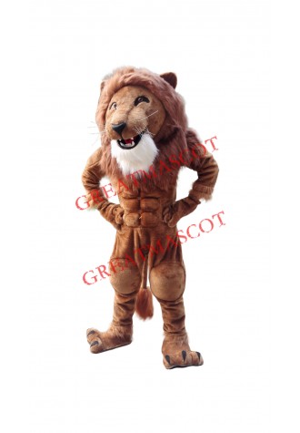 Strong Muscle Lion Mascot Costume