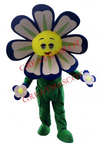 Blue Flower Mascot Costume