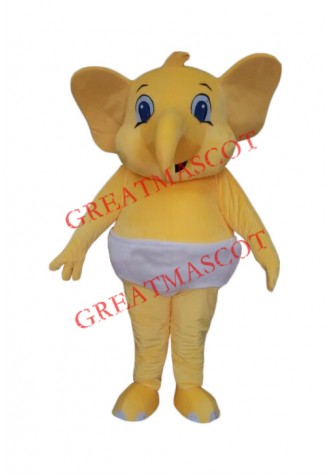 Affordable Little Elephant with Diaper Mascot Costume