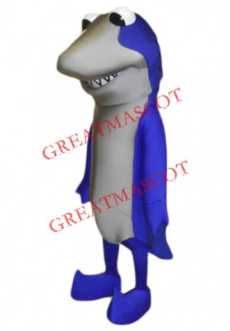 Superb Blue Shark Mascot Costume