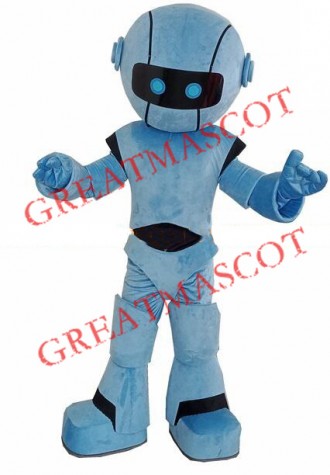 Blue Robot Mascot Costume