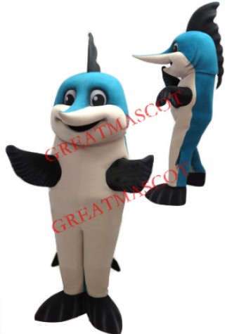Blue Marlin Fish Mascot Costume