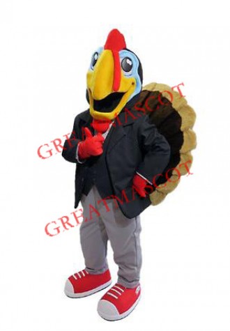 Handsome Turkey Mascot Costume