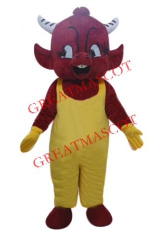 Red Devil Boy Mascot Costume