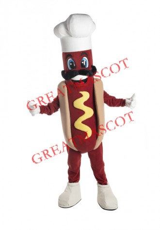 Chef Hot Dog Mascot Costume