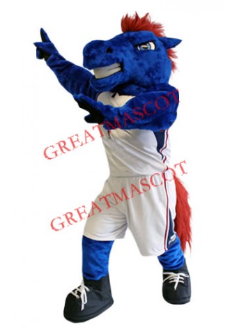 Fierce Lightweight Blue Horse Mascot Costume