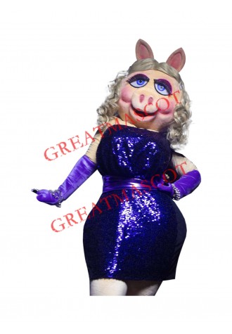 Muppet Piggy's New Sequins Dress Mascot Costume