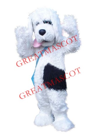 Superb Plush White Dog Mascot Costume
