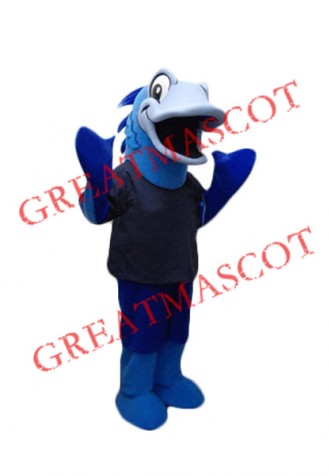 Sport Blue Fish Mascot Costume