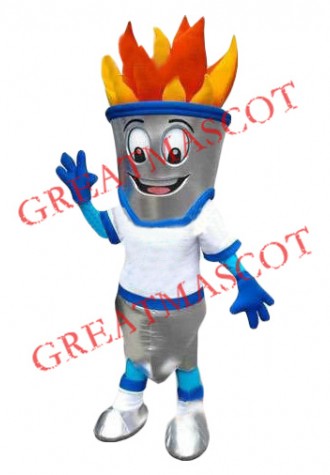 Superb Torch Fire Mascot Costume