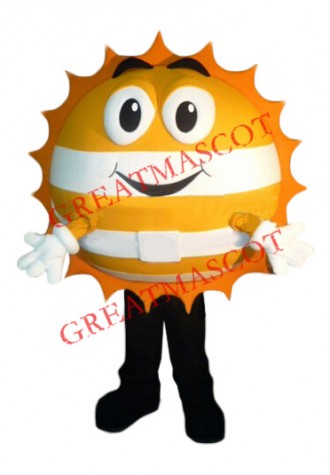 Golden Happy Sun Mascot Costume