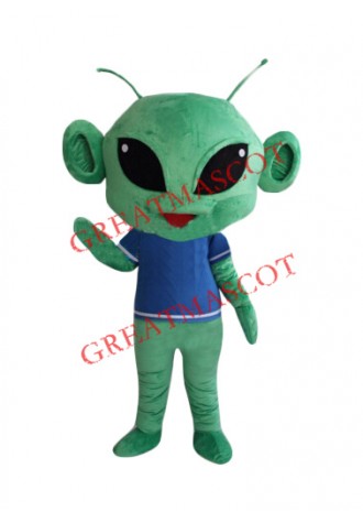 Big Head Green Alien Mascot Costume