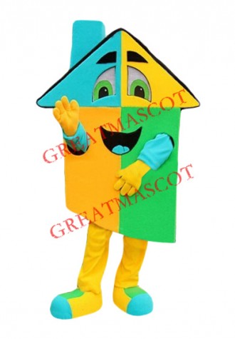 Superb Colorful House Mascot Costume