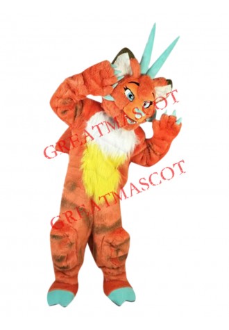 Superb Orange Dragon Mascot Costume
