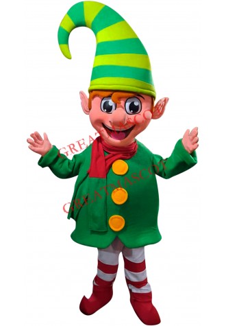 Superb Happy Christmas Elf Mascot Costume