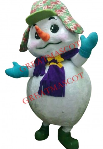 Super Cute Christmas Snowman Mascot Costume