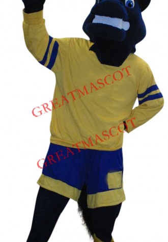 Superb Sport Black Horse Mascot Costume