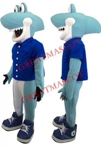 Superb Cute Shark Mascot Costume