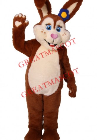 Brown Bunny Girl Mascot Costume