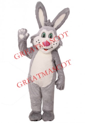 Grey Bunny Girl Mascot Costume