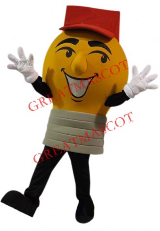 Yellow Light Bulb Mascot Costume