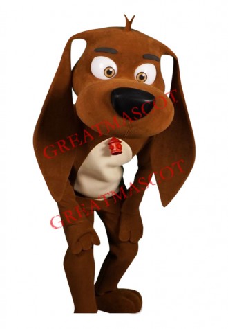 Superb Cute Brown Dog Mascot Costume