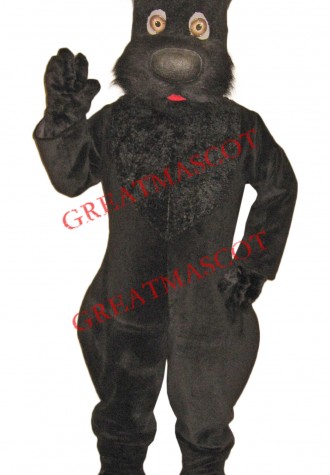 Superb Cute Black Dog Mascot Costume