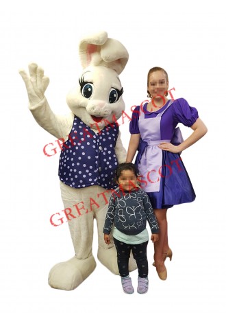 Beautiful White Easter Bunny Mascot Costume