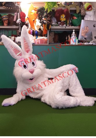 Superb Friendly White Rabbit Mascot Costume