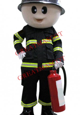 Young Fireman Mascot Costume