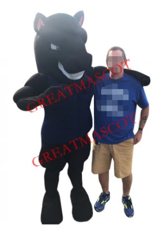 Superb Power Black Horse Mascot Costume