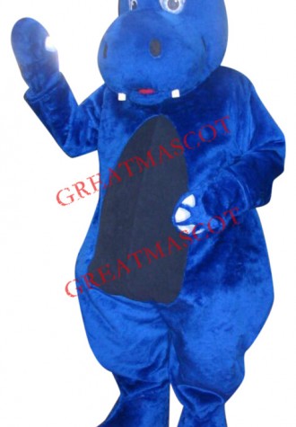Superb Blue Hippo Mascot Costume