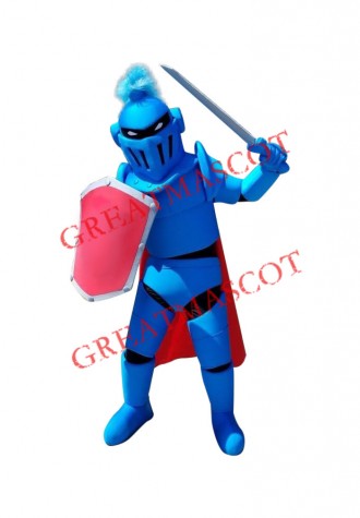 Power Blue Spartan Knight Mascot Costume