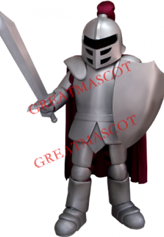 Power Spartan Silver Knight Mascot Costume
