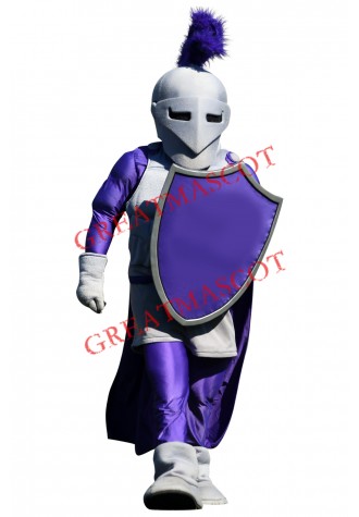 Purple Spartan Knight Mascot Costume