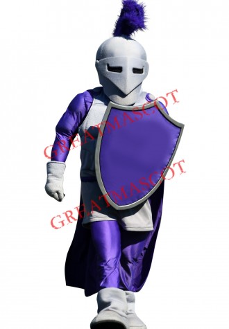 Purple Spartan Knight Mascot Costume