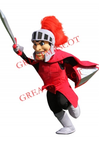 Power Red Spartan Knight Mascot Costume