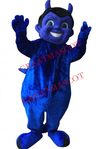 Friendly Blue Devil Mascot Costume