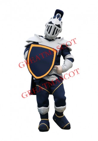 Superb Blue & White Knight Mascot Costume