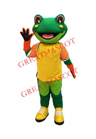 Happy Sport Frog Mascot Costume
