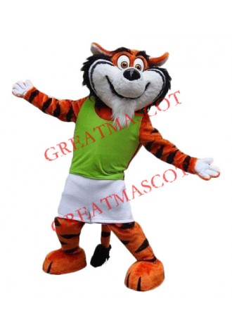 Friendly Adult Tiger Mascot Costume