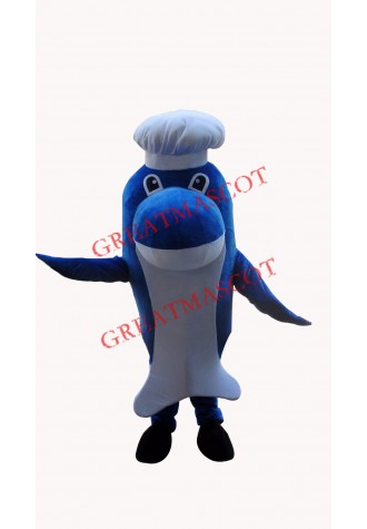 Affordable Chef Dolphin Mascot Costume