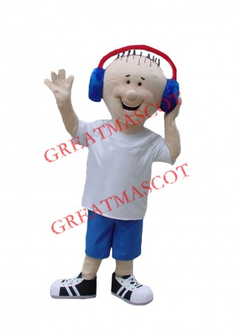 Superb Music Boy Mascot Costume