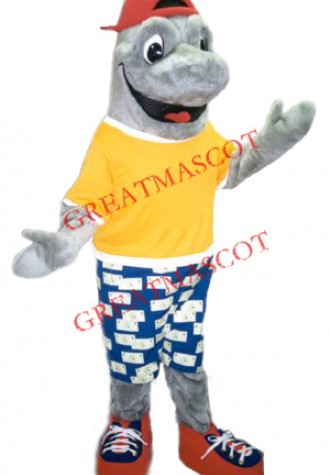 Superb College Dolphin Mascot Costume