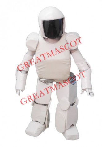 Superb White Robot Mascot Costume