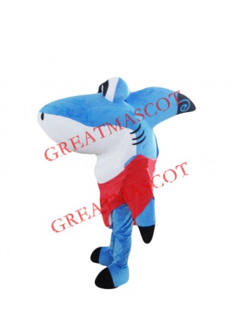 Super Cute Blue Shark Mascot Costume